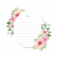 Free vector lovely note card with flowers and dot background