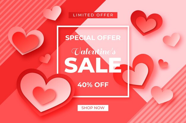 Lovely paper style valentine's day sale wallpaper