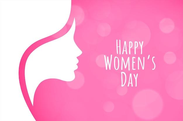 Lovely pink happy womens day bokeh background