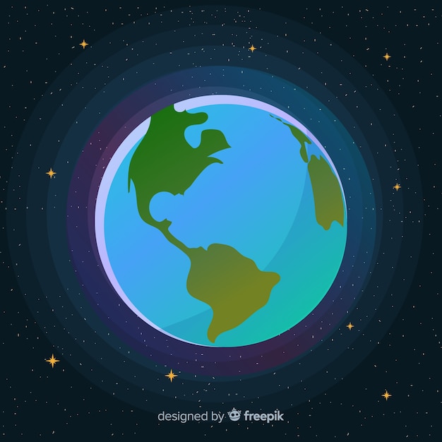 Free vector lovely planet earth with flat design