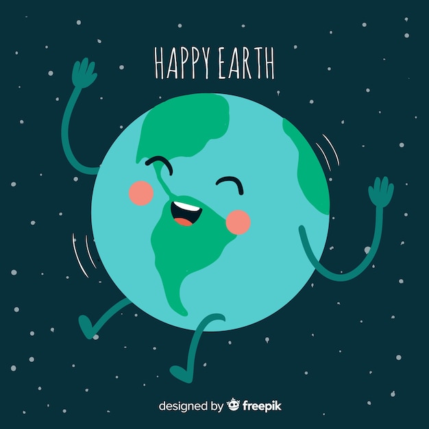 Lovely planet earth with hand drawn style