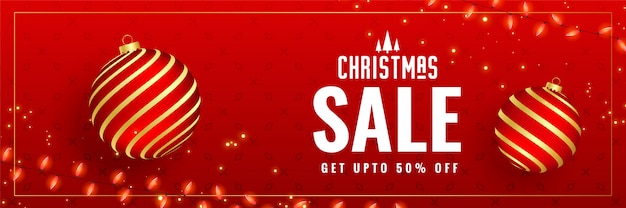 Lovely red christmas sale banner design