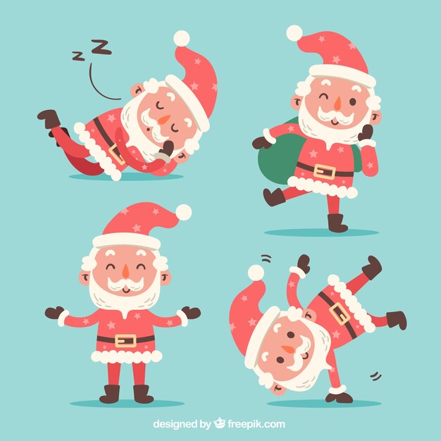 Lovely santa claus character in flat design