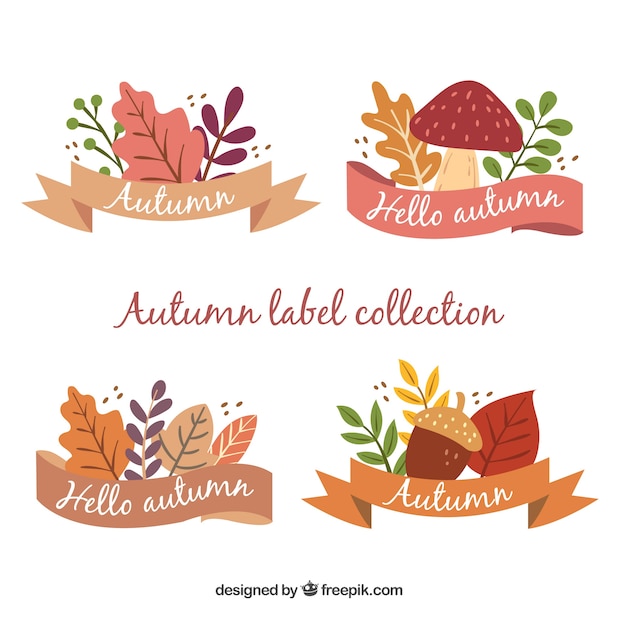 Lovely set of hand drawn autumn labels