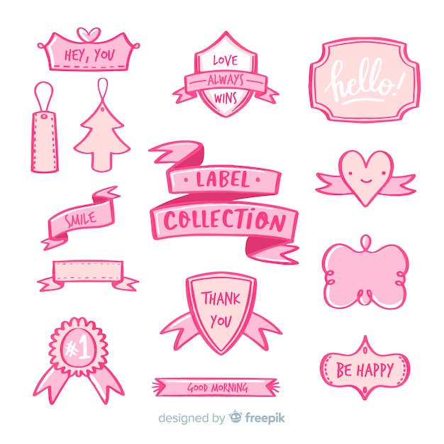 Free vector lovely set of hand drawn love elements