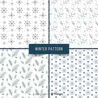 Free vector lovely set of winter patterns