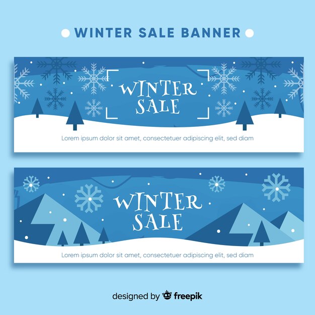 Lovely set of winter sale banners