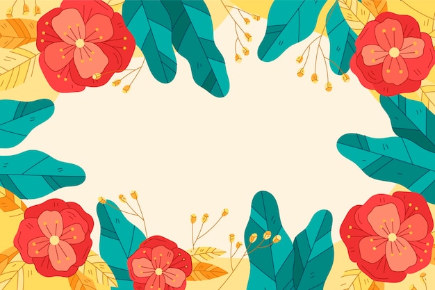 Free Vector lovely spring wallpaper with flowers