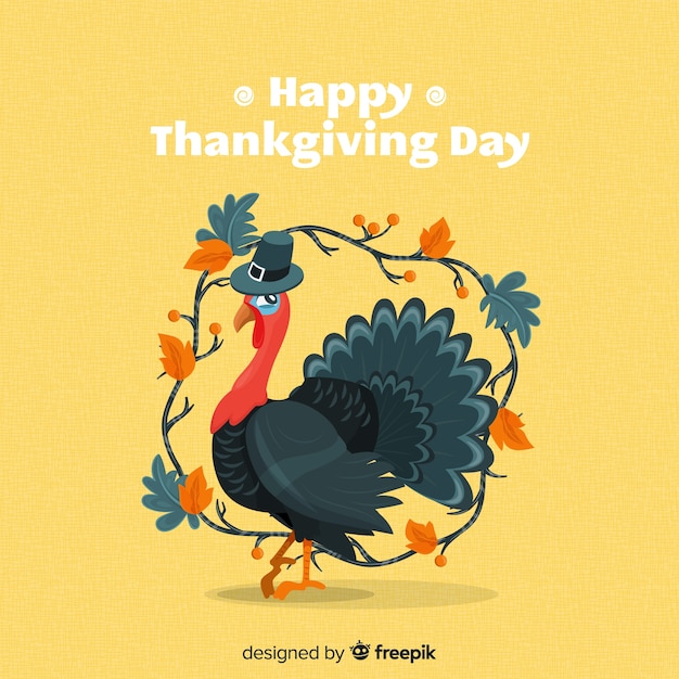 Free Vector lovely thanksgiving background with flat design