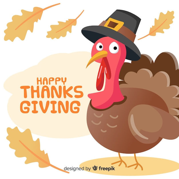 Free vector lovely thanksgiving day background with flat design