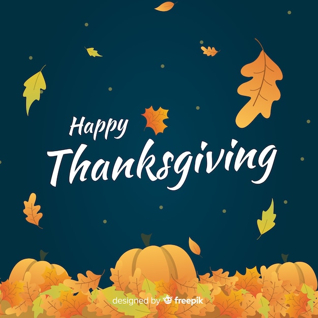 Lovely thanksgiving day background with flat design