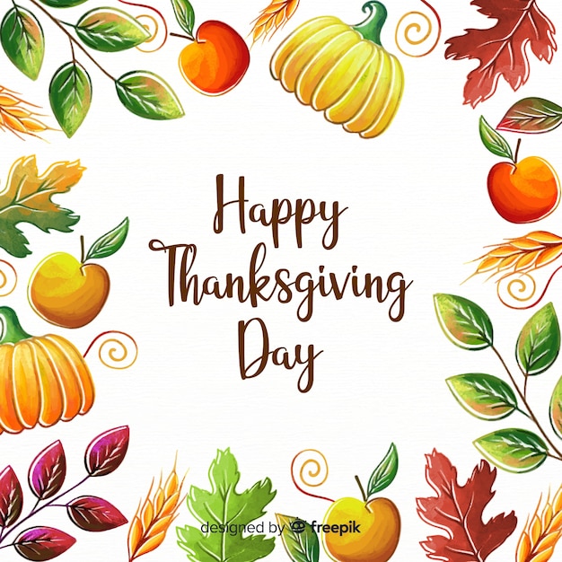 Free Vector lovely thanksgiving day composition