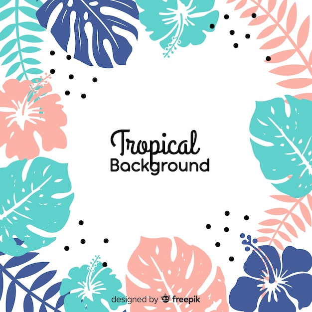 Lovely tropical background with flat design