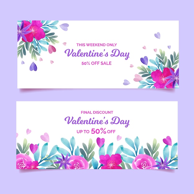 Lovely valentine's day sale banners