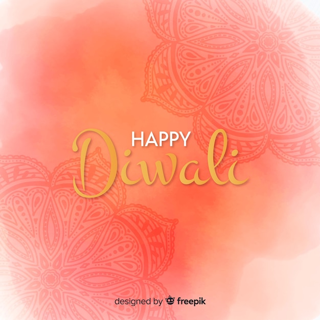 Free Vector lovely watercolor diwali background