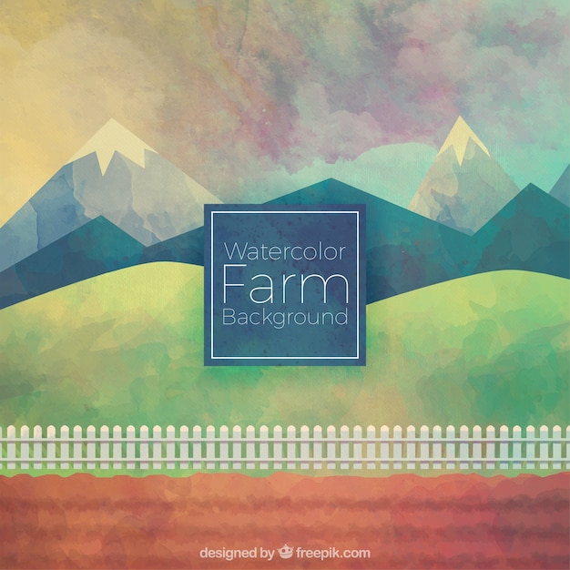 Free vector lovely watercolor farm background