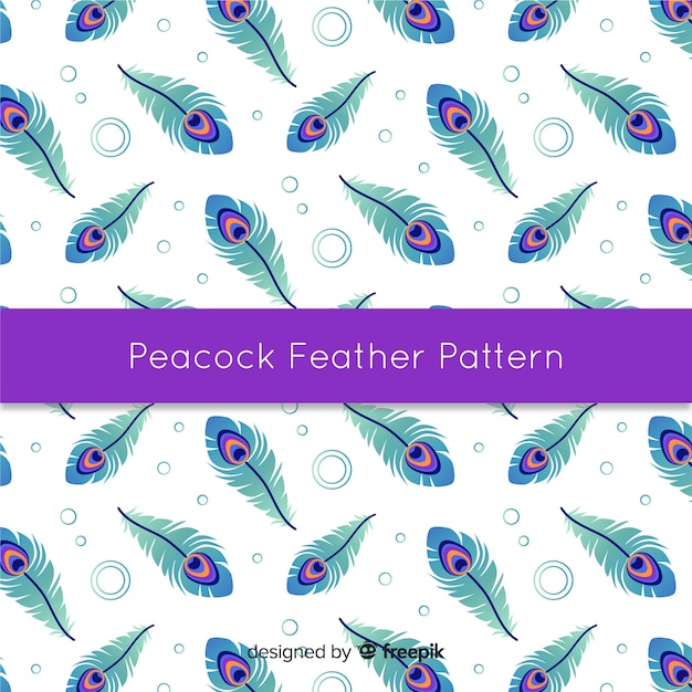 Free Vector lovely watercolor peacock feather pattern