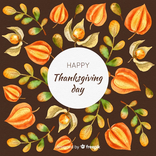 Free Vector lovely watercolor thanksgiving day background