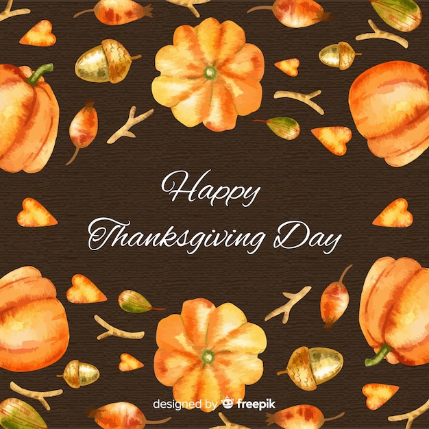 Free vector lovely watercolor thanksgiving day background