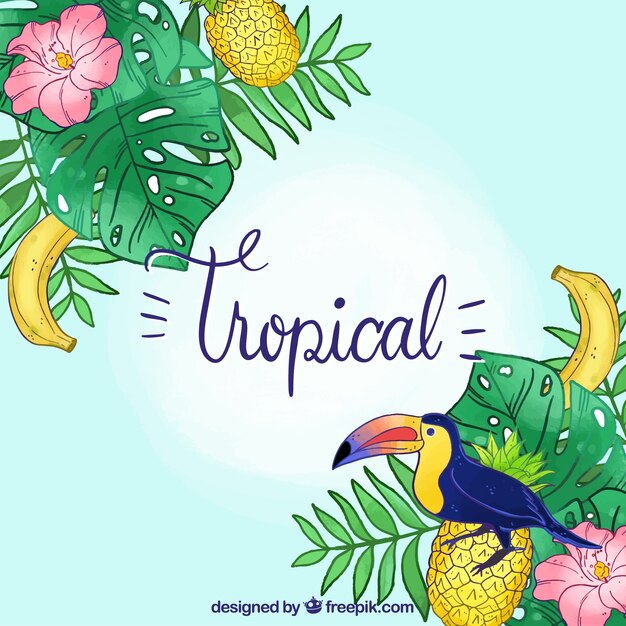 Lovely watercolor tropical background