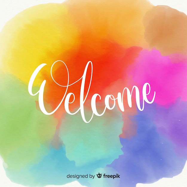 Free vector lovely watercolor welcome composition