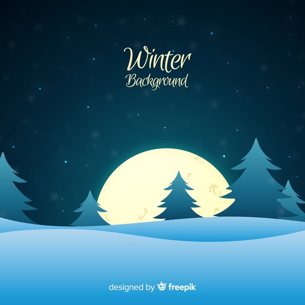 Lovely winter background with flat design