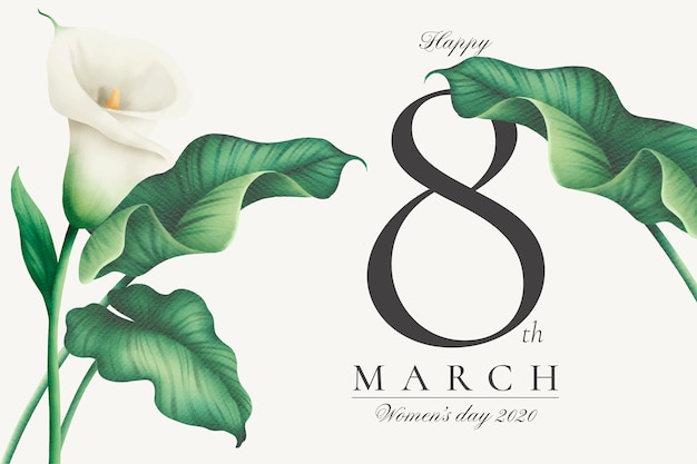 Lovely women's day background with white lilies