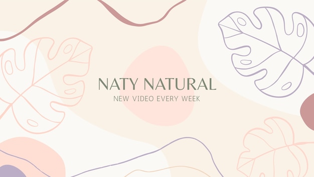 Lovely youtube banner with drawn nature elements