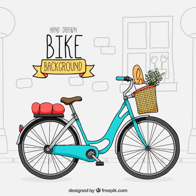 Free Vector lovley bike with hand drawn style