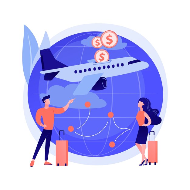 Low cost flights abstract concept illustration