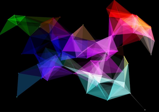 Free Vector low poly abstract background with connecting lines and dots design