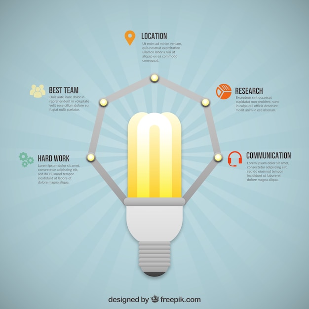 Free Vector low power lightbulb infography