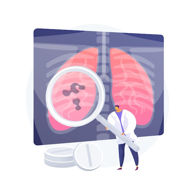 Free Vector lower respiratory infections abstract concept vector illustration. lung infectious disease, pneumonia prevention, symptoms and diagnostics, acute lower respiratory infection abstract metaphor.