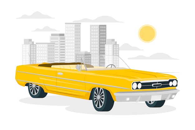 Free vector lowrider car  concept illustration