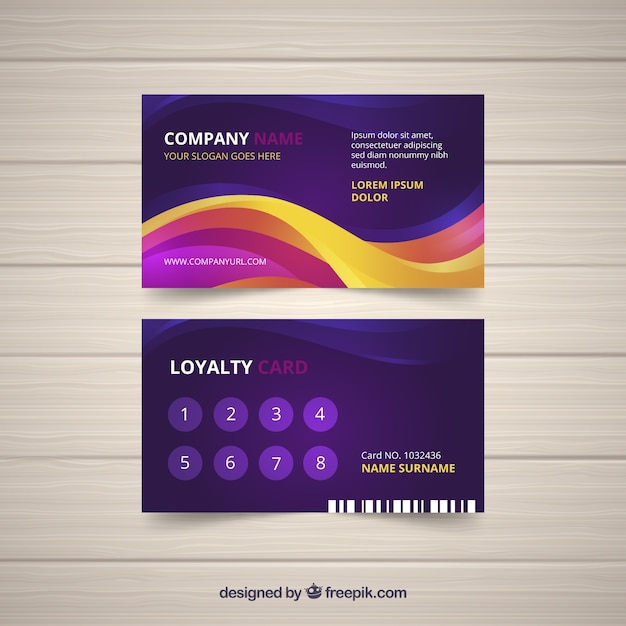 Loyalty card template with colorful style