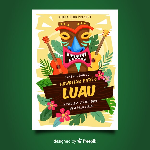 Luau party flyer