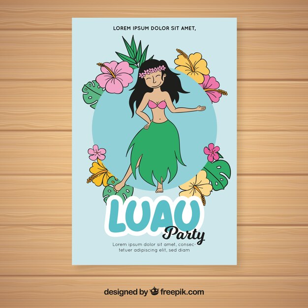 Luau party flyer