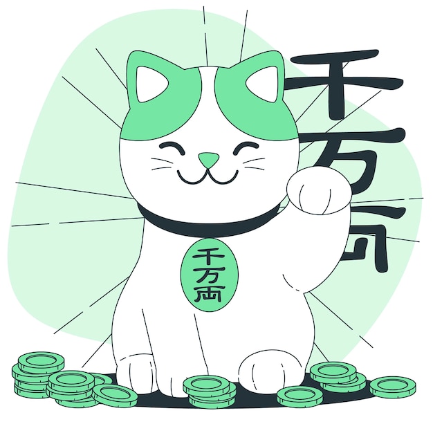 Lucky cat concept illustration