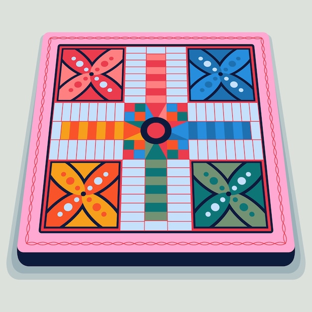 Free vector ludo board game in different perspectives