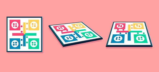 Free Vector ludo game from different perspectives