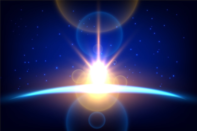 Free Vector luminous earth sunrise light effect