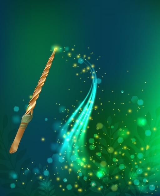 Luminous Glare Background With Magic Wand 