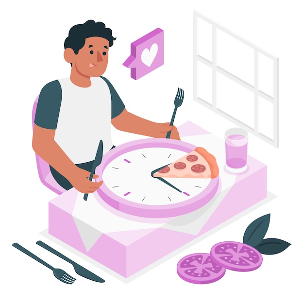 Free Vector lunch time concept illustration