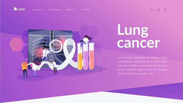 Free Vector lung cancer landing page template