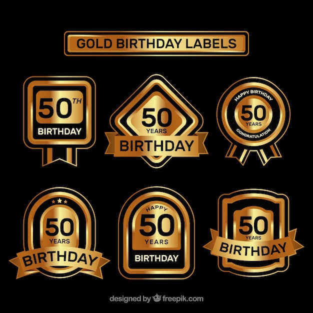 Luxurious fiftieth birthday stickers