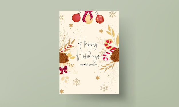 luxurious gold and red merry Christmas card design