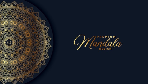 Free Vector luxurious indian style mandala pattern dark background vector