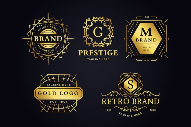 Luxurious retro brand logo collection