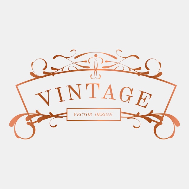 Free Vector luxurious vintage art nouveau badge vector