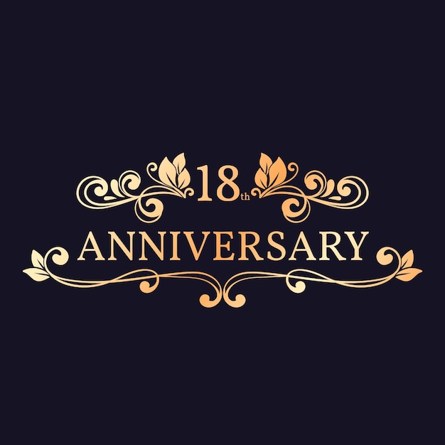 Luxury 18th anniversary logo style